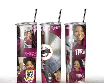 Record Tumbler Template: Editable 20oz Wrap -Sublimation