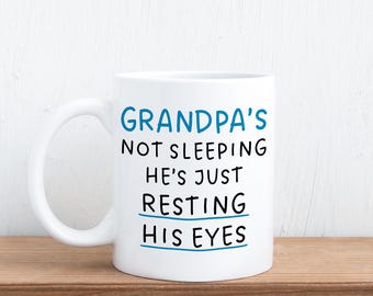 Grandapa Resting Eyes Funny Mug - Grandpa Gift, Birthday Present for Grandpa, Father's Day Idea from Grandson or Granddaughter