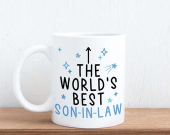 Taza "El mejor yerno del mundo": regalo para yernos, recién casados, regalo divertido para suegros