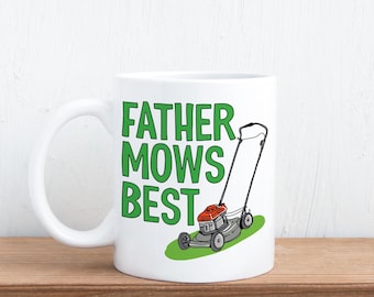 Taza "Papá corta el césped mejor" - Divertido regalo para papá jardinero, cortacésped, Día del Padre de parte de hijo o hija, regalo para jardinero