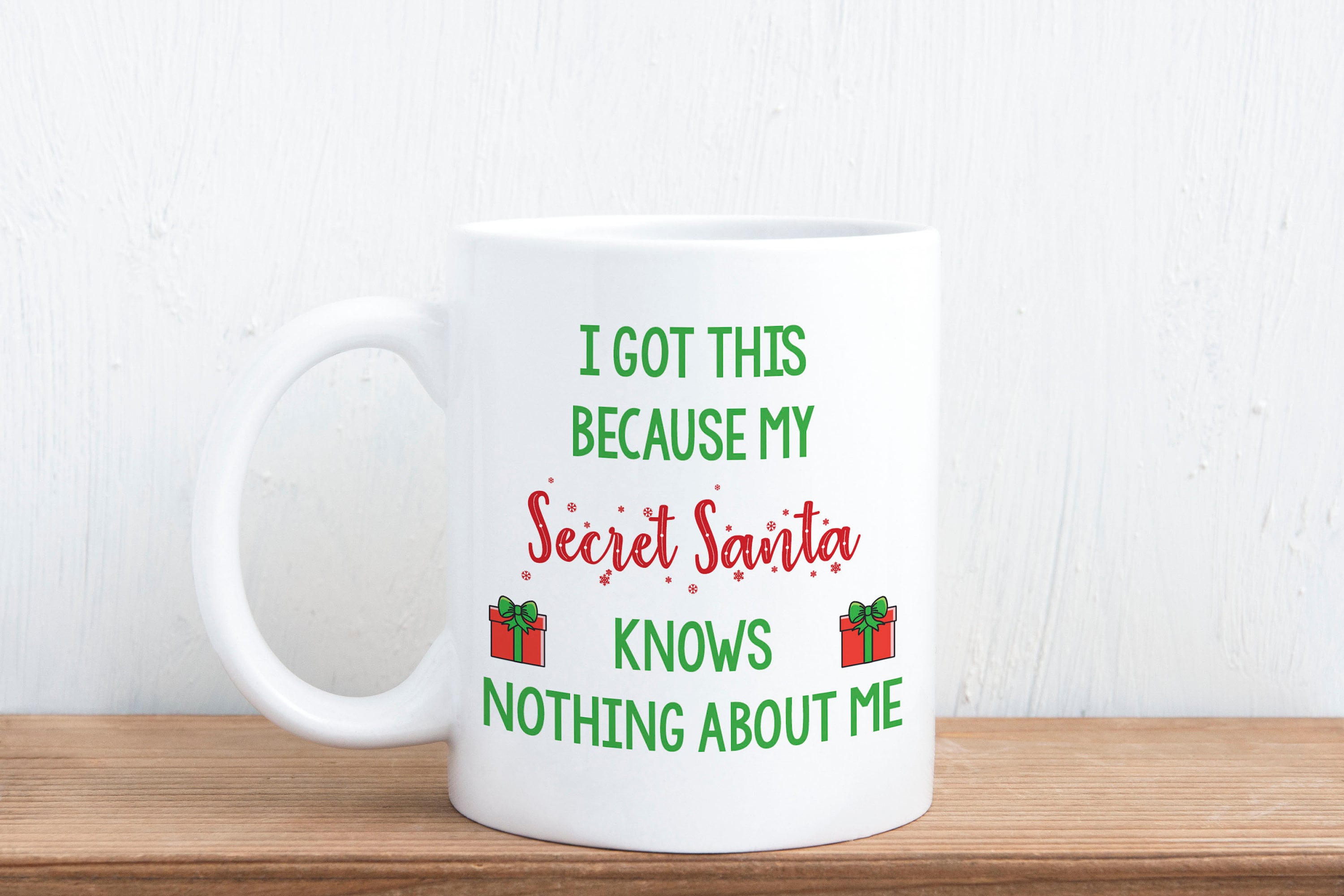 GrassVillage Mug En Céramique Avec Inscription « I Had To Do Secret Santa And All I Got Was This Shit » Blanc 325 Ml