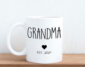 Grandma est.2024 - New Grandparent, Baby Gift Mug