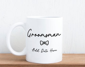 Taza de regalo personalizada para la fecha de la boda del novio