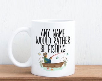 Taza de regalo personalizada Preferiría ser pesca
