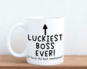 El jefe más afortunado de todos los tiempos: gerente, supervisor, taza de regalo divertida de los empleados