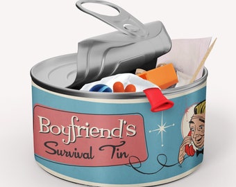 * Boyfriend Survival Kit Novelty Keepsake Valentine's Gift Personalised Option 
