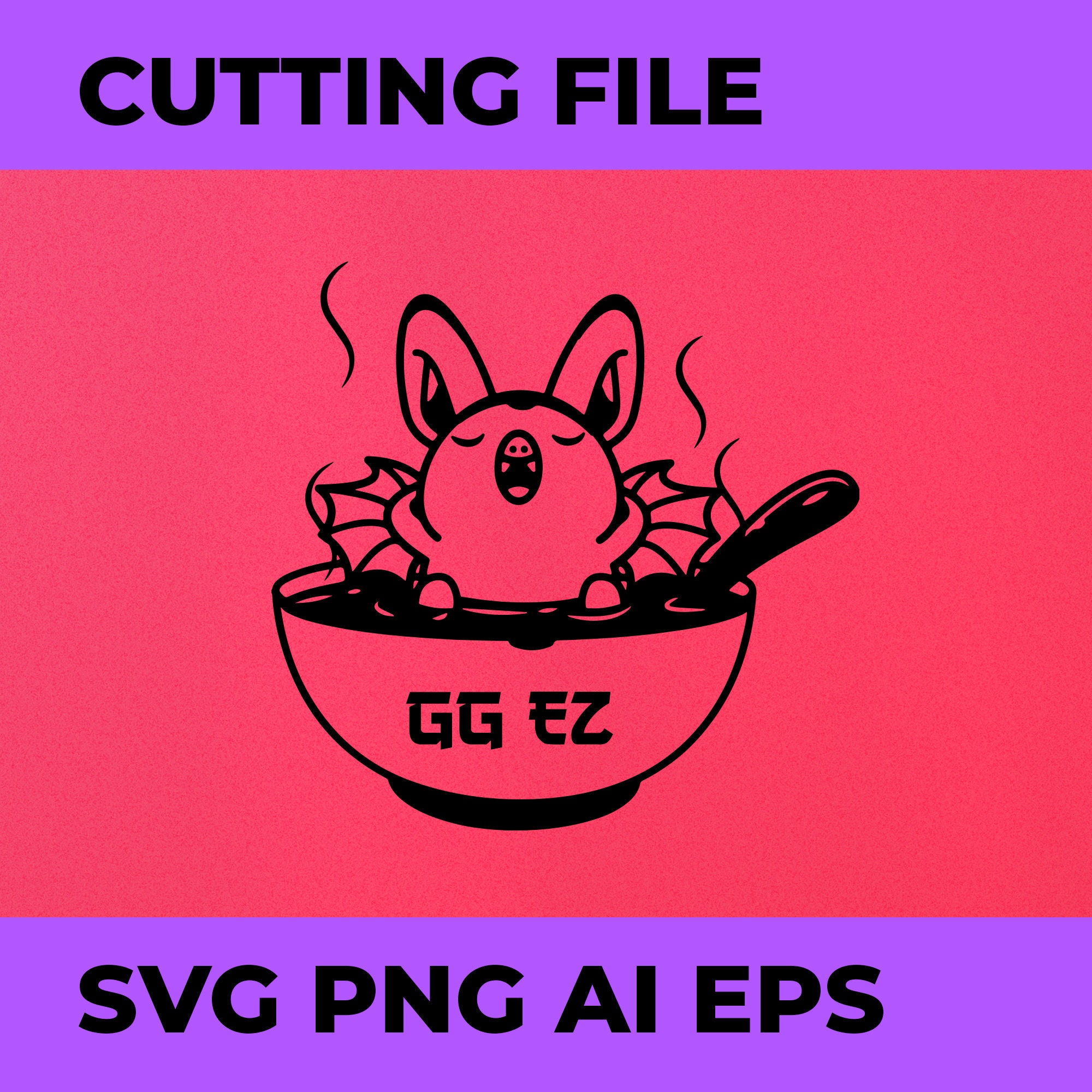 Bat Gg Ez Svg Vector For Silhouette Cricut And Silhouette Etsy