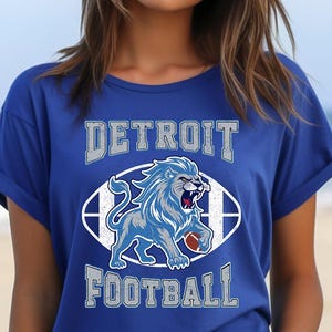 Detroit Football Lion retro vintage style royal blue - Unisex t-shirt