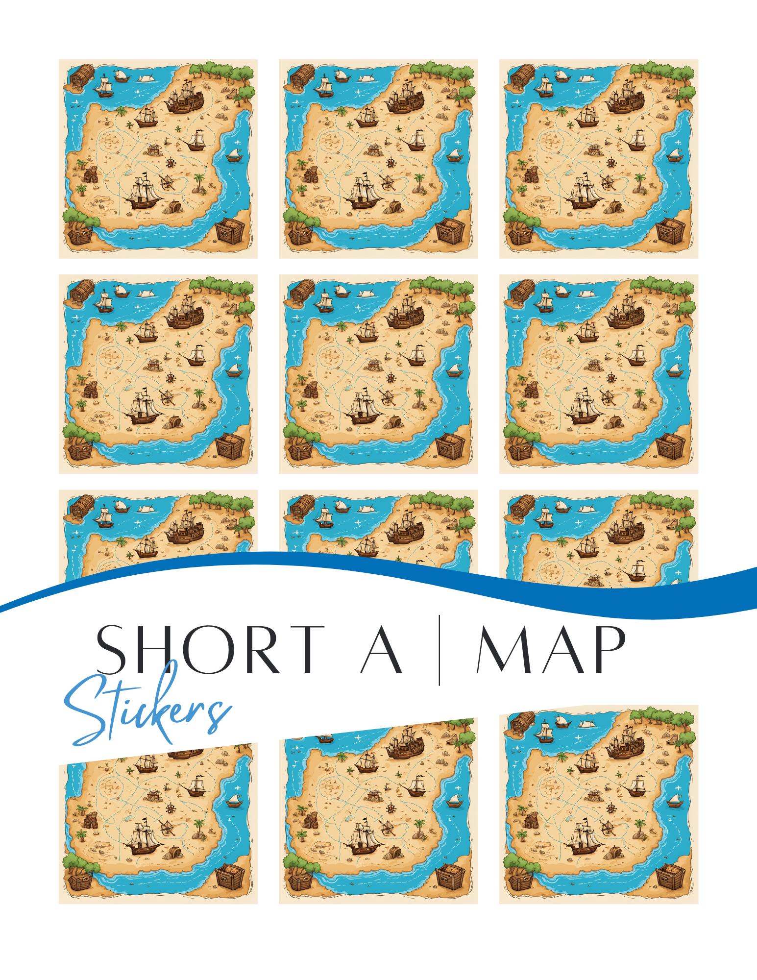 Printable Stickers Map Short A Map Stickers Digital Download - Etsy