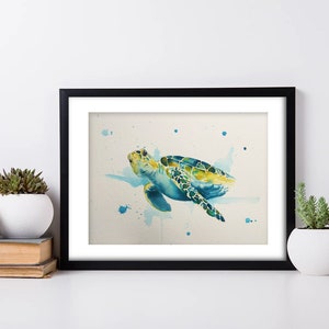 Sea Turtle Watercolor Painting