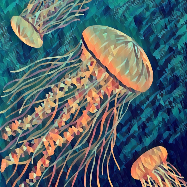 Ocean Ballerinas Jellyfish Art Print  8x10 and 11x14 prints on premium quality luster finish photo paper  jellyfish art  ocean art