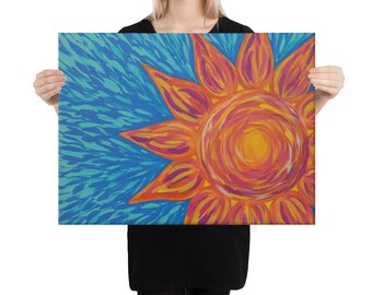 Sunflower Burst Wall Canvas