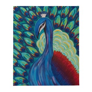 Regal Peacock Throw Blanket