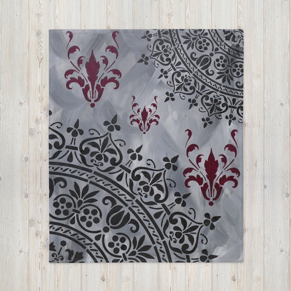 Grau Schwarz Rot Abstrakte Überwurf Decke weich Plüsch | Etsy