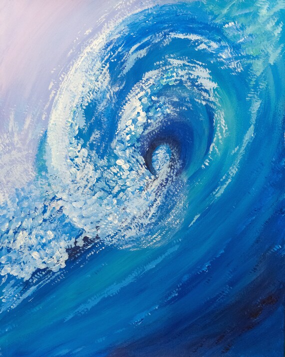 Blue Wave Throw Blanket Etsy Canada
