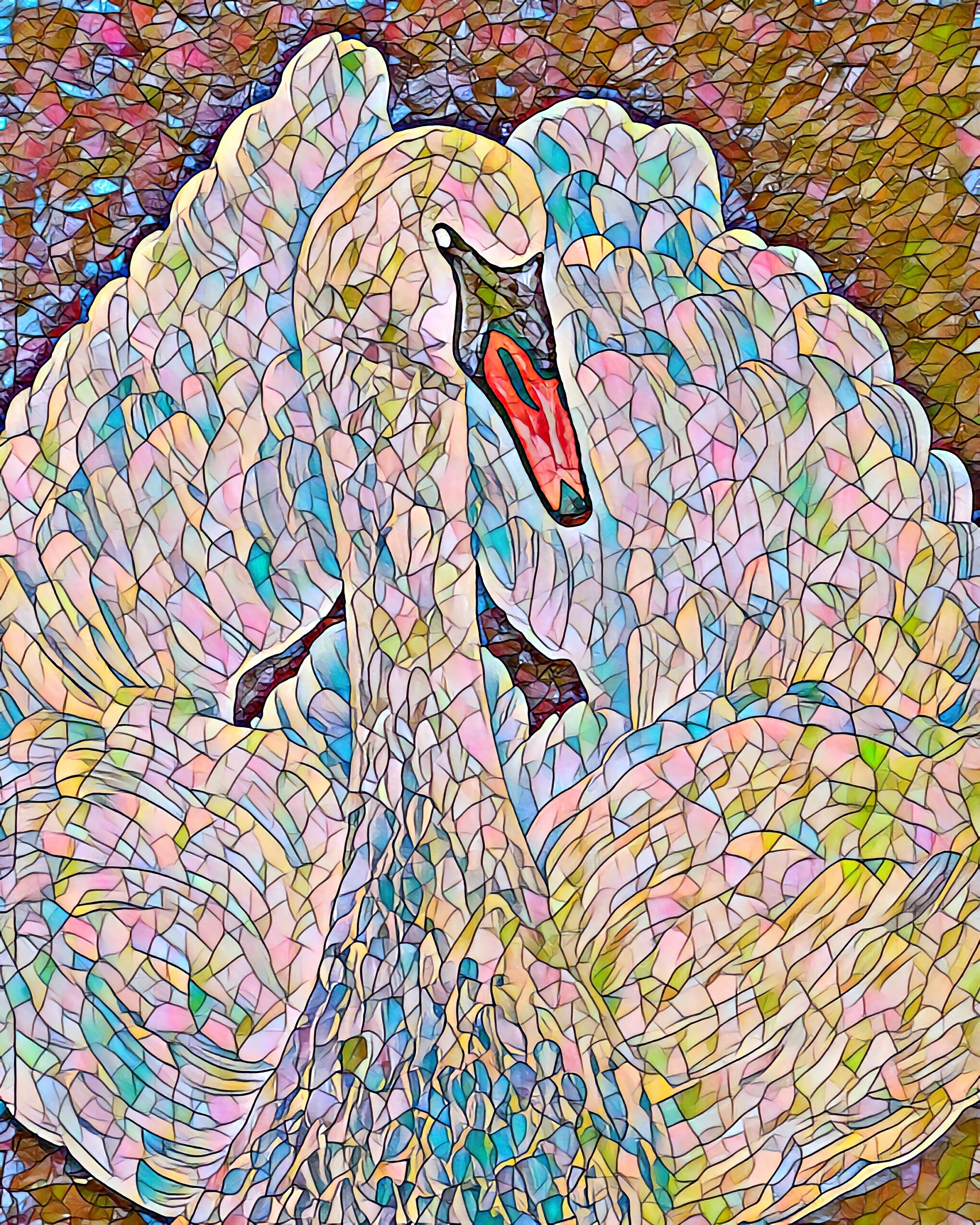 Waterfall Swan Diy Diamond Painting Large Koi Fish Lotus 3D Drill  Embroidery Rhinestone Mosaic Art Dove Natural Landscape 