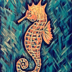 Sassy Seahorse Art Print  8x10 and 11x14  premium quality luster finish photo paper  seahorse art  ocean art