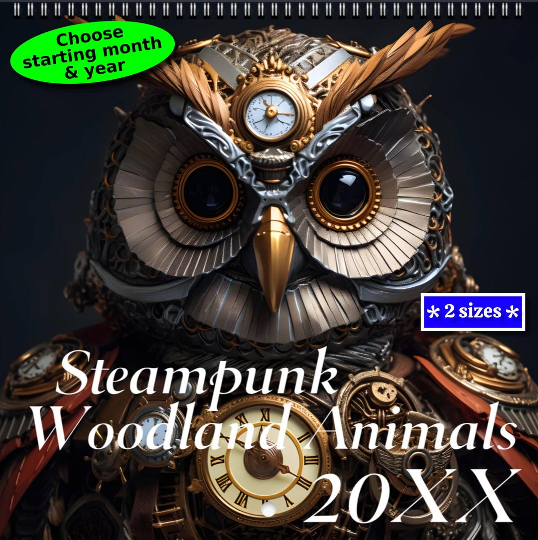 Steampunk Animal Calendar | Victorian Fantasy Creatures Monthly Planner ...