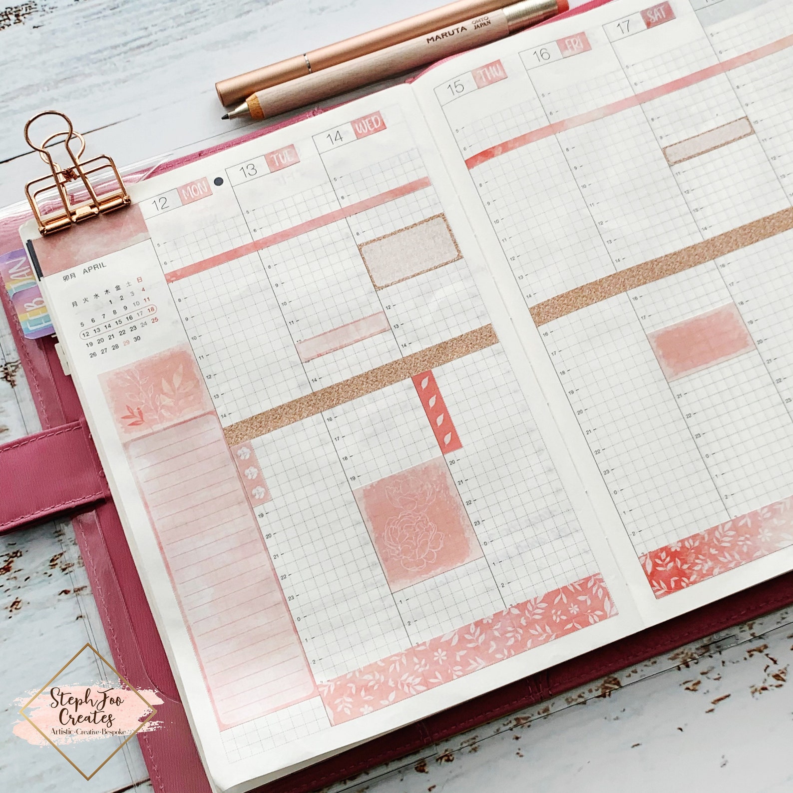 hobonichi-techno-cousin-a5-planner-weekly-kit-weekly-stickers-etsy