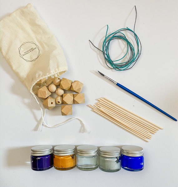 Craft Kits Bead Painting Adult Crafts Kids Crafts DIY Necklace Geometric Wooden Bead Painting Kit