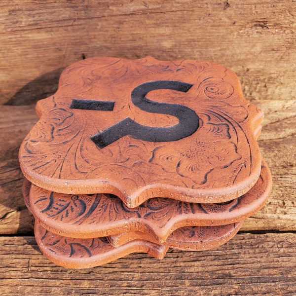 Custom Brand Coasters | Personalized Ranch Gifts | Cattle Brand Coaster | Livestock Brand Coaster | Ranch Coaster | ES Clayworks coaster