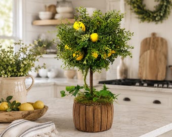 Lemon arrangement,Lemon centerpiece,Lemon greenery arrangement,Lemon topiary,Lemon and yellow berry arrangement,lemon topiary arrangement