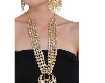 Brautjungfern Halskette Schmuck kundan Rani haar Rückseite meena elegante Arbeit