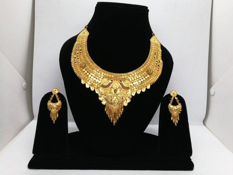 GOLD FORMING JEWELRY|Indian Bridal Imitation Gold Forming Necklace Jewelry set Ethic Jewelry|Wedding Gold Forming Necklace Earrings Jewelry