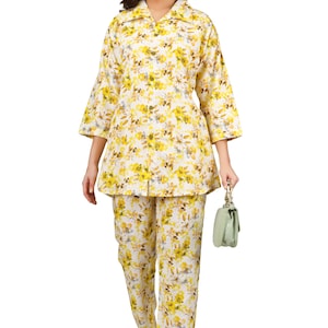 Women's Co-Ord Set | Casual Two-Piece Set Matching Top and Bottom Set | Printed Co-Ord Set | Co-Ord Set for Women | Trendy Co-Ord Set