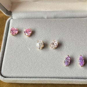 90&#39;s Vintage Pastel Birthstone  post earrings