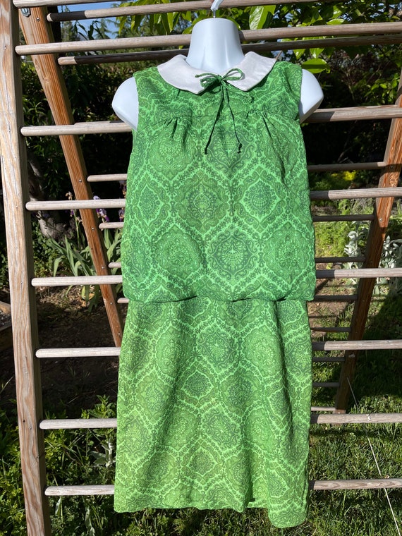 Sweet vintage paisley bloused mini dress - image 1
