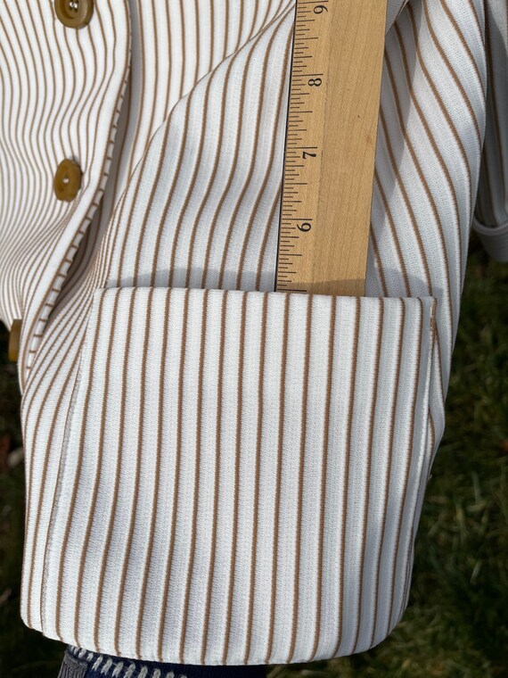 100% REAL Polyester thick striped 1970's vintage … - image 8