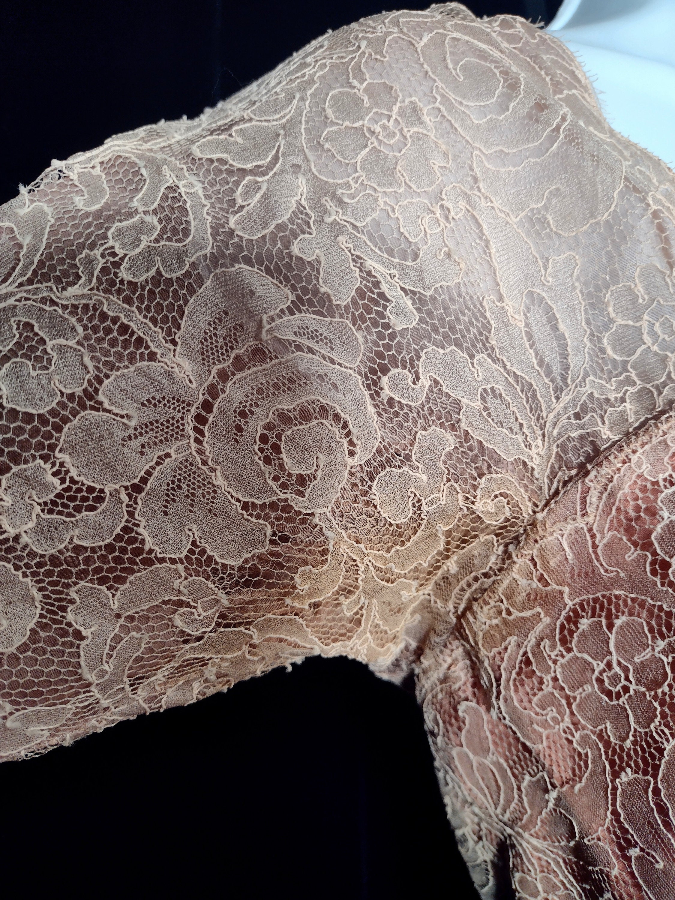Distressed Vintage 50's Formal Lace Ball Gown Size S - Etsy