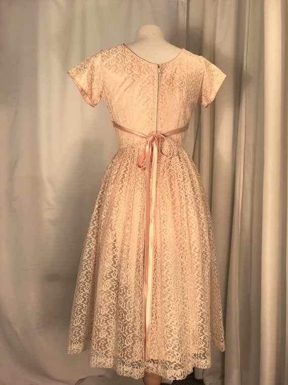 1950's lace fit and flare formal dress - image 7