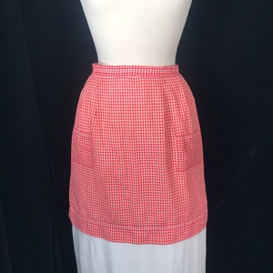 60’s gingham cotton half apron