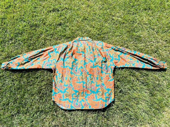 Vintage 90's Ann Klein paisley psychedelic blouse - image 3