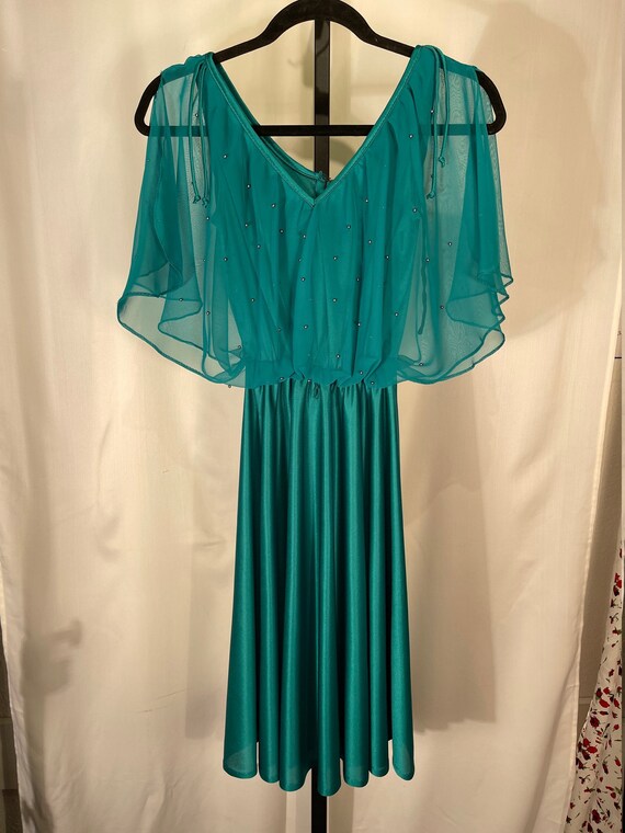 Handmade 70's teal disco dress