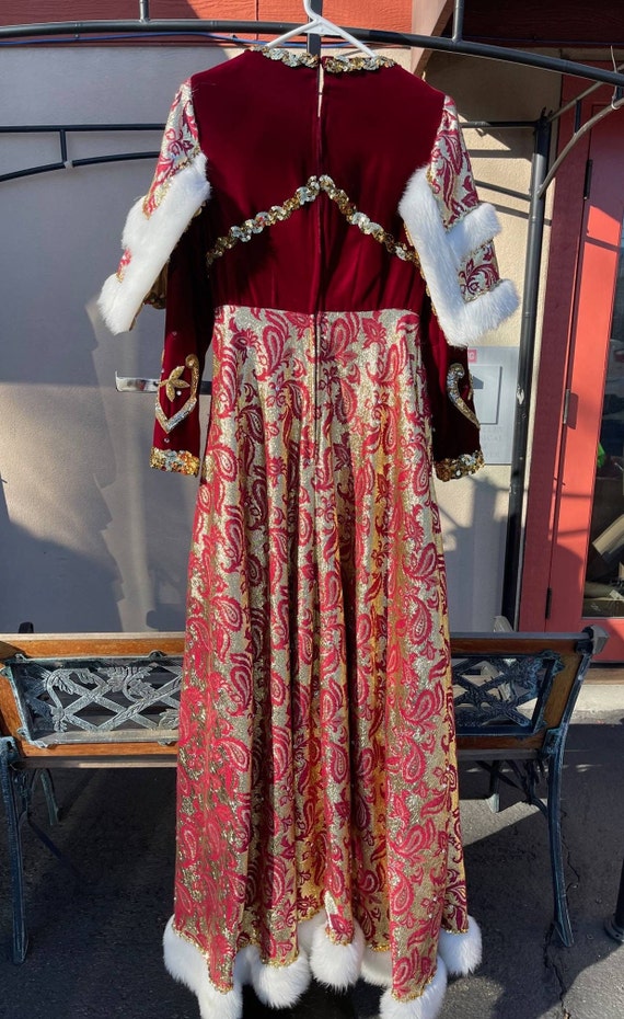 Mardi Gras queen velvet metallic sequin gown - image 5