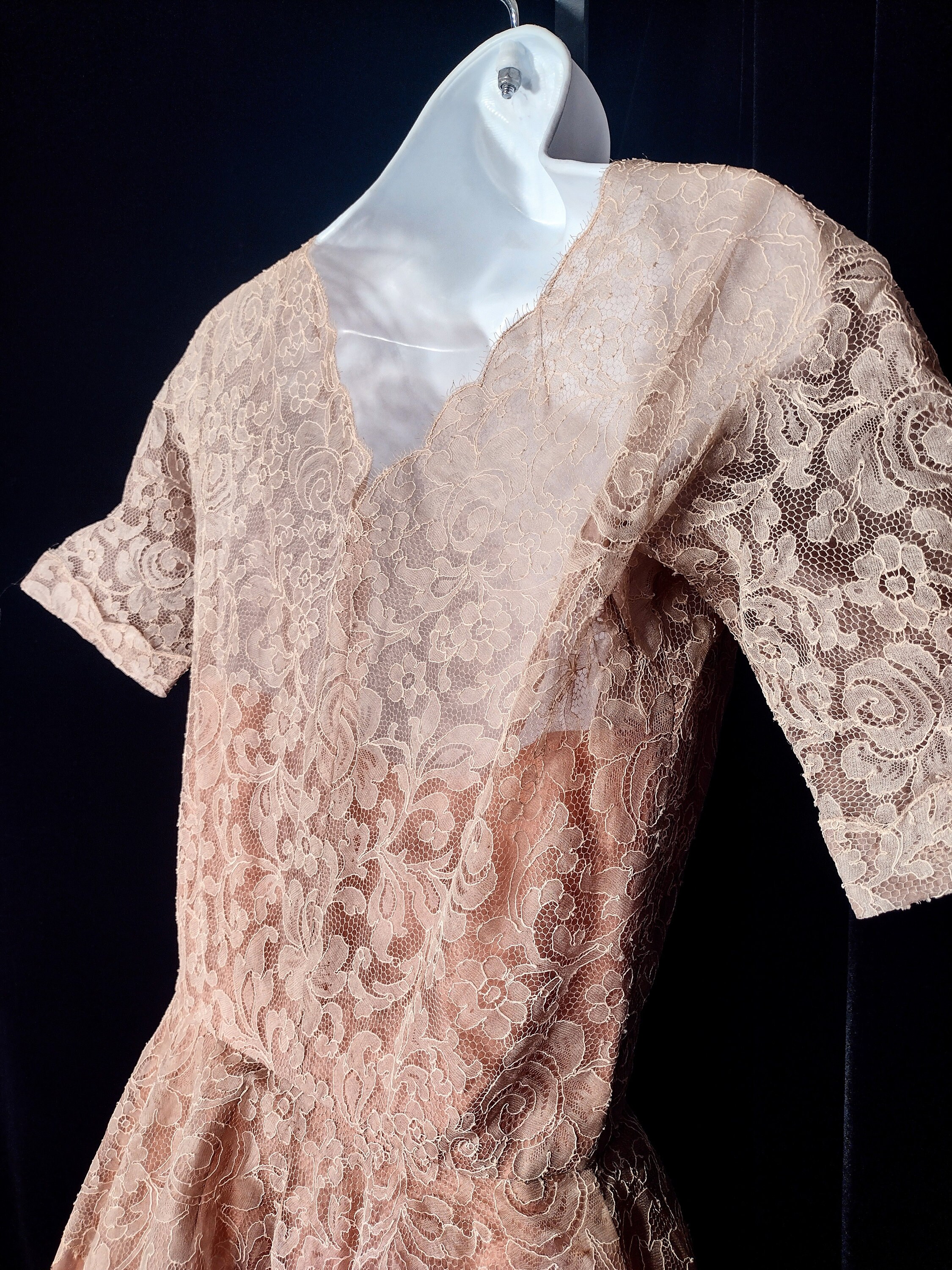 Distressed Vintage 50's Formal Lace Ball Gown Size S - Etsy