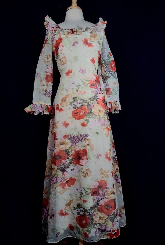 vintage 1970s chiffon maxi - Gem