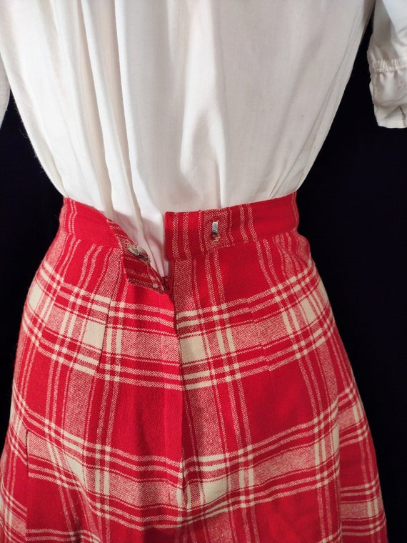 Vintage handmade plaid wool skirt - image 6