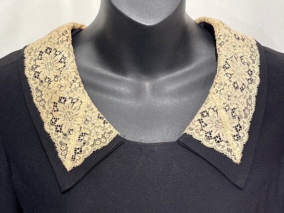 1960's black crepe blouse - image 2