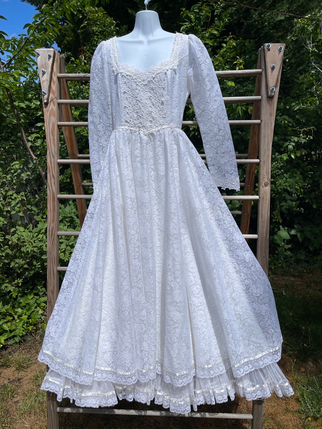 Vintage 70’s Gunne Sax Lace Wedding Gown Size S - Etsy