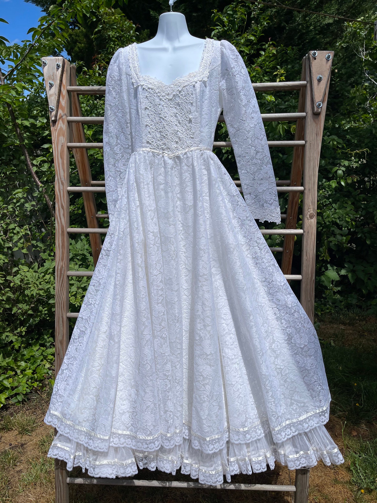 Vintage 70’s Gunne Sax Lace Wedding Gown Size S - Etsy