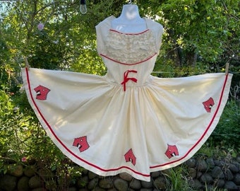 Darling 80's vintage square dance dress