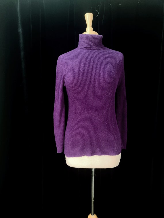 Vintage 70's zippered turtle neck pullover sweater - image 1