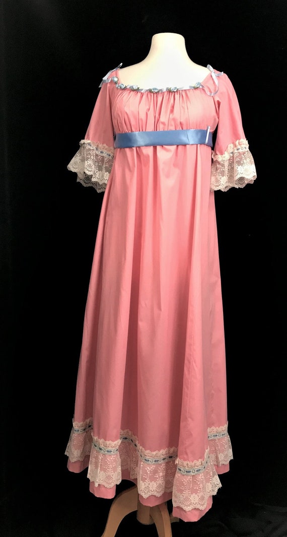 Candy colored Bridgerton style Regency gown