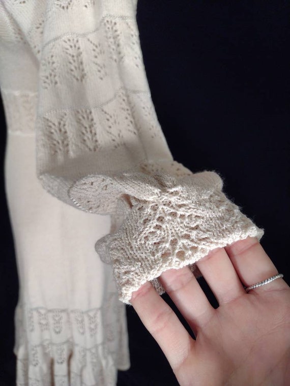 Vintage 70's Lady Battaglia crochet look lacy dre… - image 6
