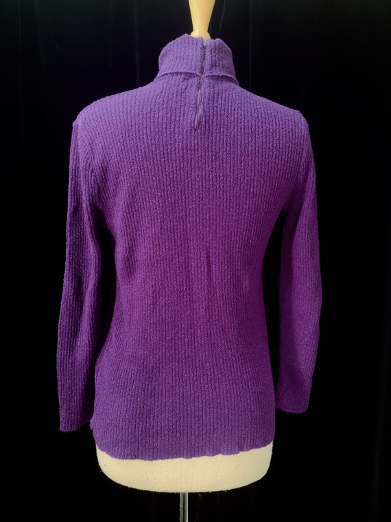 Vintage 70's zippered turtle neck pullover sweater - image 2