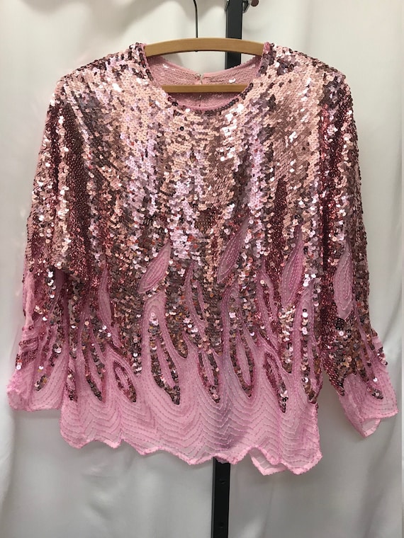 Vintage 1980's sequin and beadwork batwing sleeved